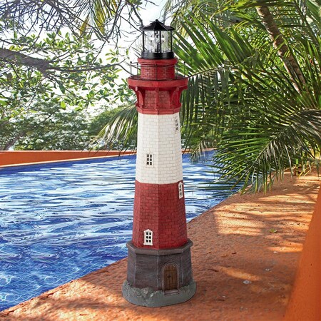 Design Toscano Coastal Shoal Lighthouse Solar Beacon Statue SH86920